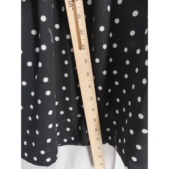 Ganni Dress 4 Mini Smocked Crepe Lined 36 Polka Dot Black White NEW - Picture 6 of 8